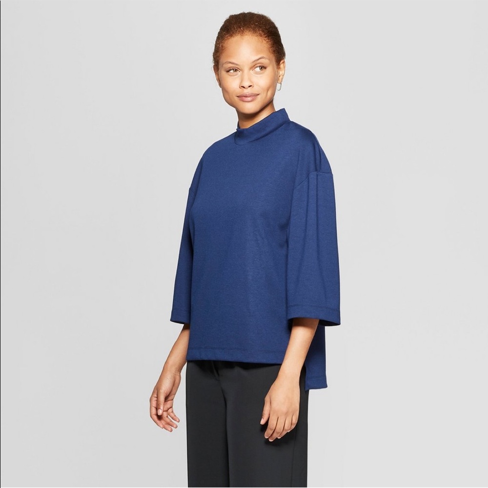 🌿Women’s blue 3/4 sleeve collar top